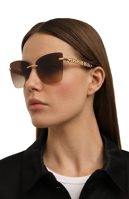 Женские солнцезащитные очки DOLCE & GABBANA коричневого цвета, арт. 2289-02/13 | Фото 2 (Тип очков: С/з; Оптика Гендер: оптика-женское; Очки форма: Квадратные, Бабочка)