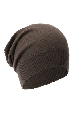 Мужская кашемировая шапка RICK OWENS коричневого цвета, арт. RU02C7493/WS | Фото 1 (Материал: Текстиль, Кашемир, Шерсть; Кросс-КТ: Трикотаж; Материал сплава: Проставлено; Нос: Не проставлено)