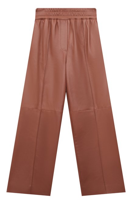 Детские кожаные брюки BRUNELLO CUCINELLI розового цвета по цене 171500 руб., арт. BPTANP044C | Фото 1
