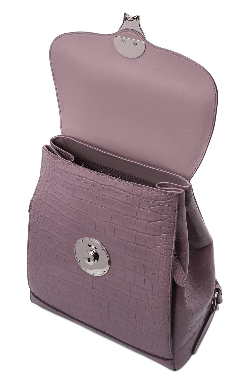 Женский рюкза�к ricky из кожи аллигатора RALPH LAUREN светло-розового цвета, арт. 435867829/AMIS | Фото 5 (Материал: Экзотическая кожа; Размер: medium; Стили: Кэжуэл)