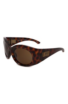 Женские солнцезащитные очки BALENCIAGA темно-коричневого цвета, арт. 675914/T0007 | Фото 1 (Очки форма: Креативные)