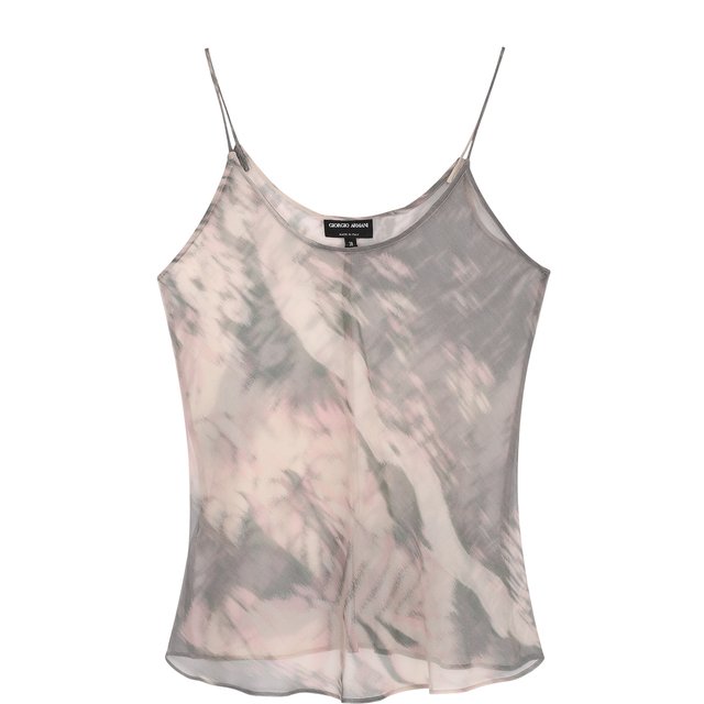 фото Шелковый полупрозрачный топ с принтом giorgio armani