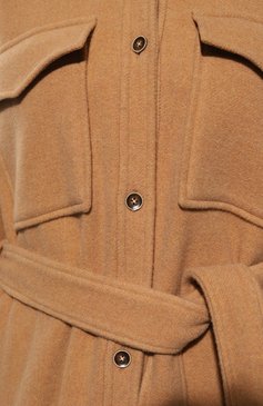 Женское шерстяное пальто ANTONELLI FIRENZE бежевого цвета, арт. GAVI/H7779-843C | Фото 5 (Материал внешний: Шерсть; Рукава: Длинные; Длина (верхняя одежда): До колена; 1-2-бортные: Однобортные; Размерность: Маломерит; Стили: Кэжуэл)