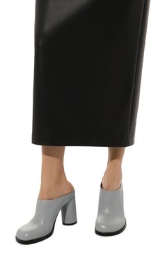 Женские кожаные сабо MATTIA CAPEZZANI светло-голубого цвета, арт. W185/VITELL0 | Фото 3 (Каблук высота: Высокий; Материал внутренний: Натуральная кожа; Каблук тип: Устойчивый; Подошва: Плоская)