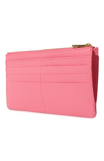 Женский кожаный футляр для кредитных карт DOLCE & GABBANA розового цвета, арт. BI1265/A1001 | Фото 2 (Материал: Натуральная кожа)