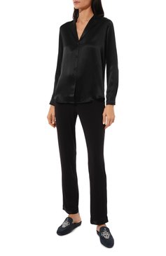 Женская шелковая рубашка AUBADE черного цвета, арт. QS44 | Фото 2 (Материал внешний: Шелк; Материал сплава: Проставлено; Нос: Не проставлено; Женское Кросс-КТ: Блуза-белье)