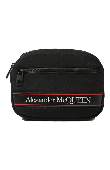 Мужская текстильная поясная сумка ALEXANDER MCQUEEN черного цвета, арт. 625512/HV2AB | Фото 1 (Материал: Текстиль; Размер: small; Стили: Спорт-шик; Случай: Повседневный)
