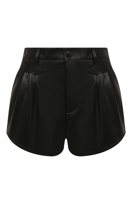 Женские кожаные шорты SAINT LAURENT черного цвета по цене 241500 руб., арт. 664448/YC2ZZ | Фото 1