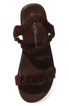 Детские кожаные сандалии AGE OF INNOCENCE темно-коричневого цвета, арт. 000233/KYLE SUEDE/32-38 | Фото 4 (Материал внутренний: Натуральная кожа)
