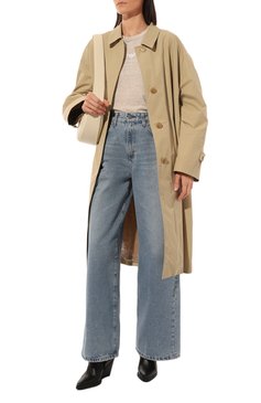 Женская футболка EMPORIO ARMANI кремвого цвета, арт. 8N2T7F/2JSAZ | Фото 2 (Рукава: Короткие; Региональные ограничения белый список (Axapta Mercury): Не проставлено; Материал внешний: Синтетический материал, Лен; Длина (для топов): Стандартные; Принт: С принтом; Материал сплава: Проставлено; Нос: Не проставлено; Стили: Спорт-шик; Женское Кросс-КТ: Футболка-одежда; Драгоценные камни: Проставлено)