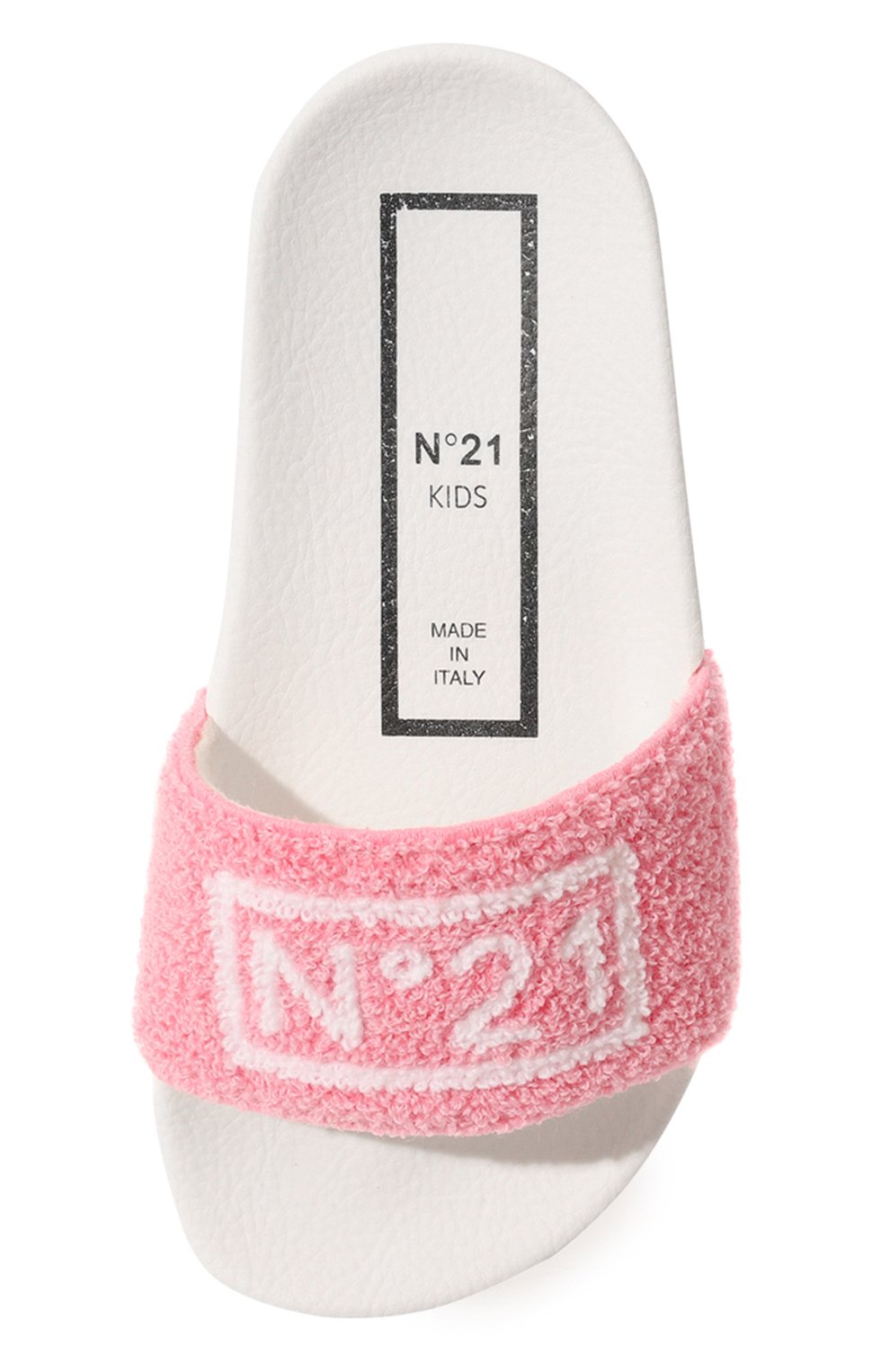 Детский шлепанцы N21 розового цвета, арт. 73351/28-35 | Фото 4 (Материал внешний: Текстиль; Материал внутренний: Текстиль)