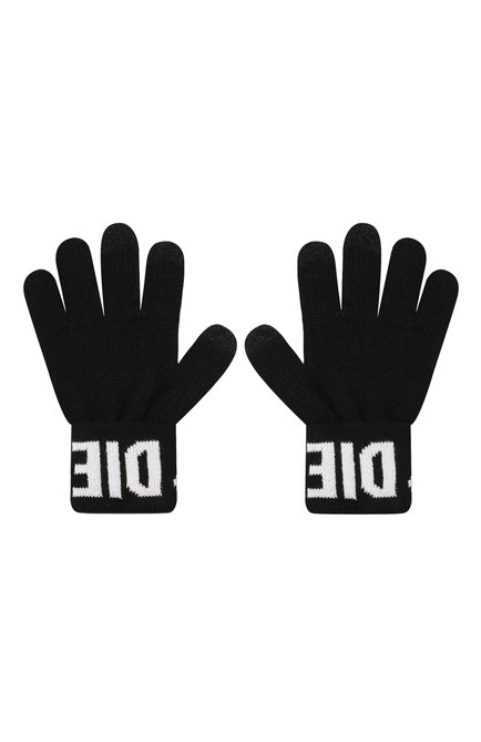 Детские перчатки DIESEL черного цвета, арт. 00J52D-0NABQ | Фото 2 (Материал: Текстиль, Синтетический материал)
