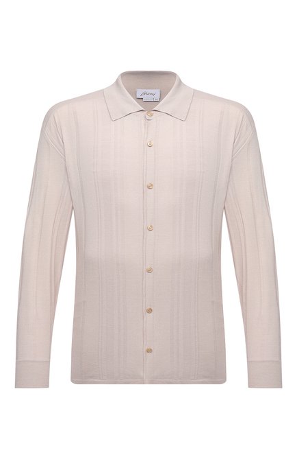 Мужская шелковая рубашка BRIONI бежевого цвета по цене 145500 руб., арт. UMHZ0L/P0K19 | Фото 1