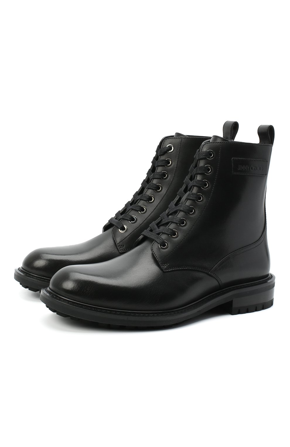 Мужские кожаные ботинки turing JIMMY CHOO черного цвета, арт. TURING/M/VAT | Фото 1 (Мужское Кросс-КТ: Ботинки-обувь; Материал внутренний: Натуральная кожа; Материал сплава: Проставлено; Материал утеплителя: Без утеплителя; Подошва: Плоская; Драгоценные камни: Проставлено; ширина носка стельки: 10,3; толщина подошвы: 2)