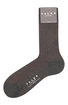 Мужские хлопковые носки shadow FALKE темно-серого цвета, арт. 14648. | Фото 1 (Кросс-КТ: бельё; Материал внешний: Хлопок)