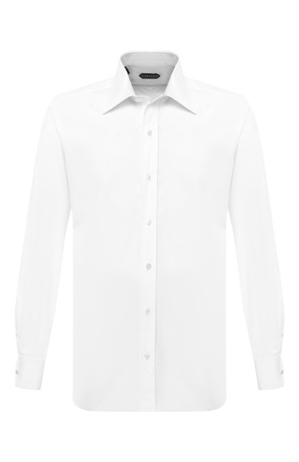 Мужская хлопковая сорочка TOM FORD белого цвета по цене 54700 руб., арт. QFT000/94S2JE | Фото 1