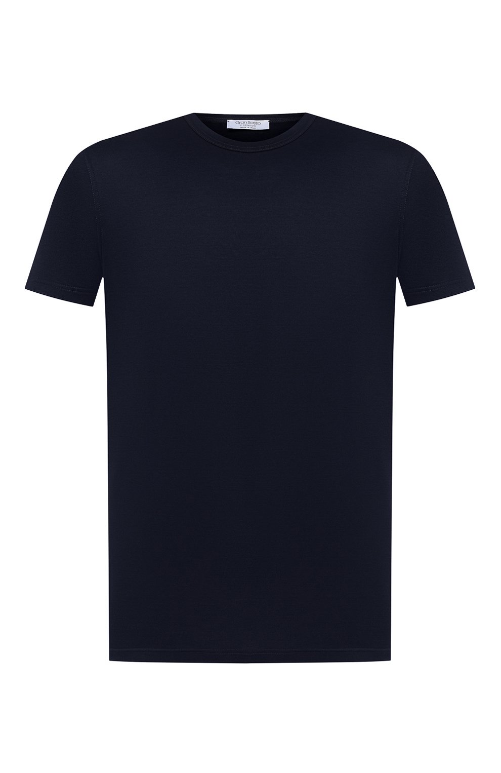 Мужская хлопковая футболка GRAN SASSO синего цвета, арт. 60155/74000 | Фото 1 (Принт: Без принта; Рукава: Короткие; Длина (для топов): Стандартные; Мужское Кросс-КТ: Футболка-одежда; Материал внешний: Хлопок; Стили: Кэжуэл)