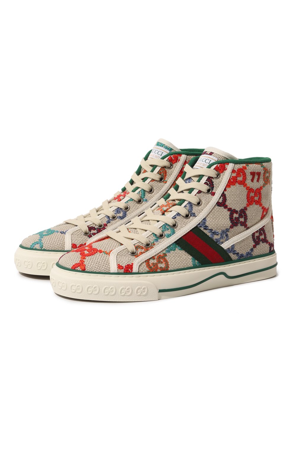 Женские разноцветные текстильные кеды tennis 1977 GUCCI купить в ...