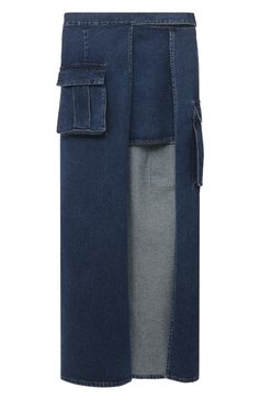 Женская джинсовая юбка FORTE DEI MARMI COUTURE синего цвета, арт. 23SF6750 | Фото 1 (Кросс-КТ: Деним; Стили: Гранж; Женское Кросс-КТ: Юбка-одежда; Материал сплава: Проставлено; Материал внешний: Хлопок, Деним; Длина Ж (юбки, платья, шорты): Макси; Драгоценные камни: Проставлено)