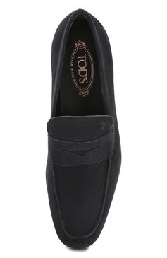Мужские замшевые пенни-лоферы TOD’S темно-синего цвета, арт. XXM51B00010RE0 | Фото 5 (Мужское Кросс-КТ: Лоферы-обувь; Материал внутренний: Натуральная кожа; Материал сплава: Проставлено; Нос: Не проставлено; Материал внешний: Замша; Стили: Кэжуэл; Длина стельки: 29, 29,4, 29,8, 30,7, 24,8, 25,7, 26,1, 26,5, 26,9, 27,4, 27,8, 28,2, 28,6)