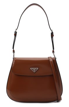 Женская сумка cleo PRADA коричневого цвета, арт. 1BD316-ZO6-F02TX-HOO | Фото 6 (Сумки-технические: Сумки через плечо; Размер: medium; Материал: Натуральная кожа; Ремень/цепочка: На ремешке)