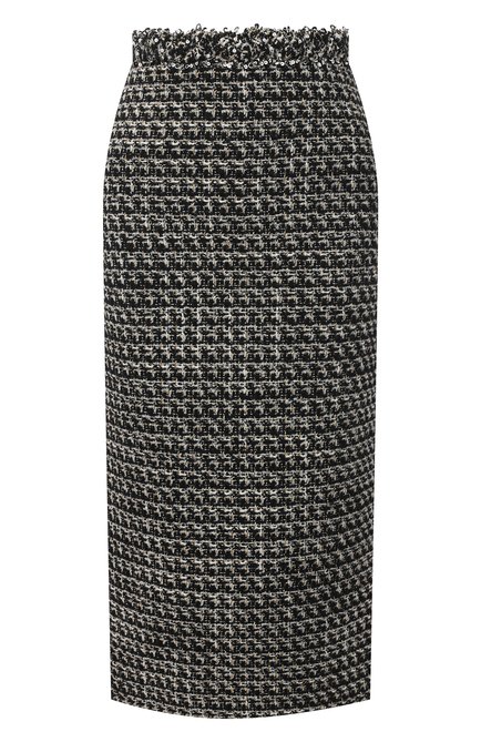 Женская юбка VALENTINO черно-белого цвета по цене 156500 руб., арт. VB3RA737677 | Фото 1