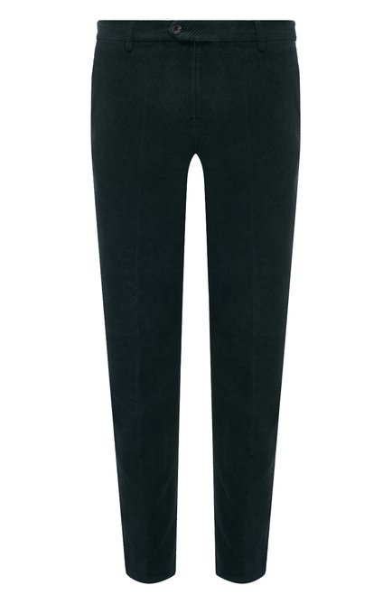 Мужские хлопковые брюки MARCO PESCAROLO темно-зеленого цвета, арт. EV0/4811 | Фото 1 (Материал внешний: Хлопок; Драгоценные камни: Проставлено; Материал сплава: Проставлено; Длина (брюки, джинсы): Стандартные)