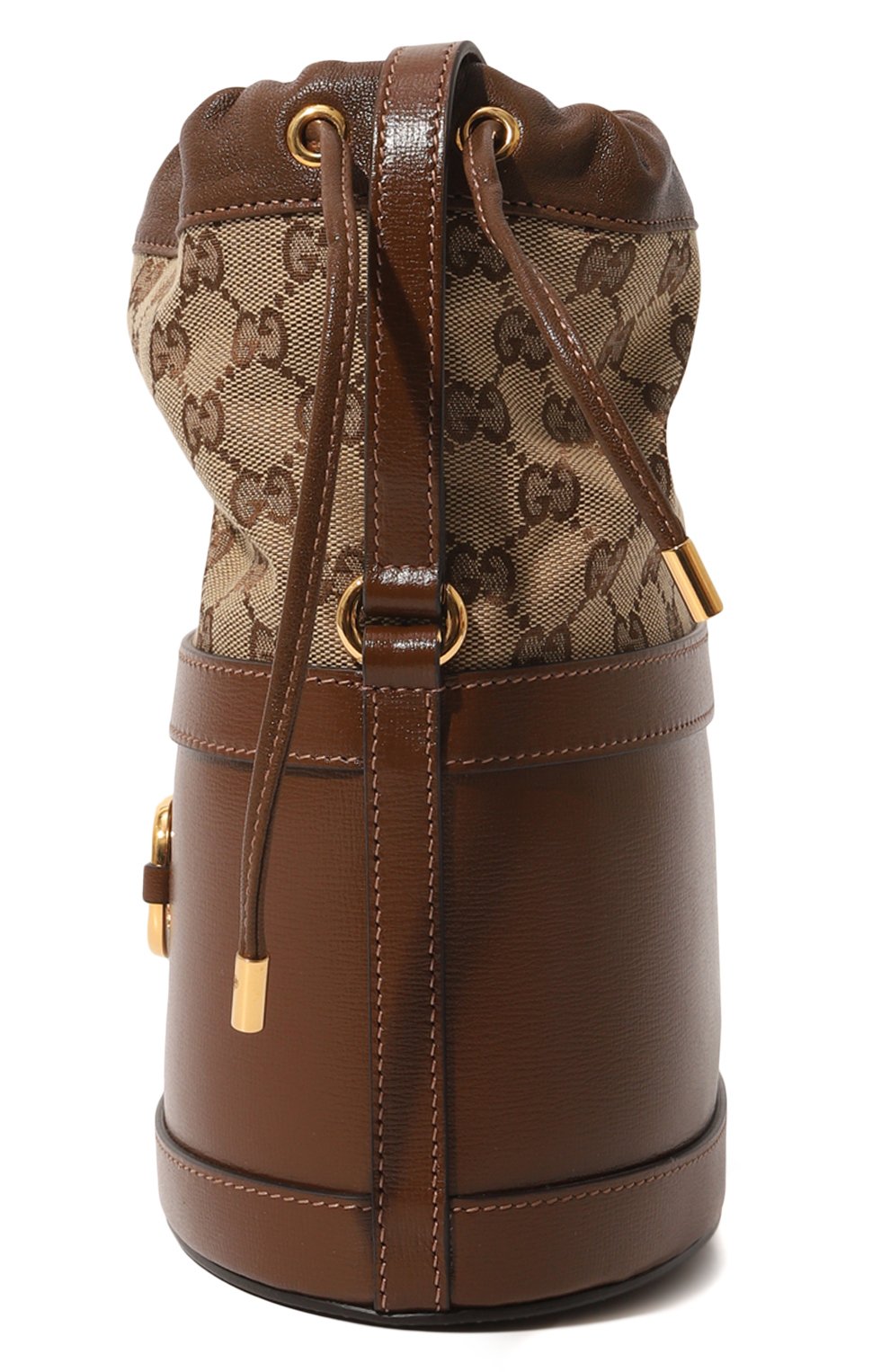 Женская сумка horsebit 1955 GUCCI коричневого цвета, арт. 602118 1DBUG | Фото 4 (Сумки-технические: Сумки через плечо; Размер: medium; Материал: Натуральная кожа; Ремень/цепочка: На ремешке)