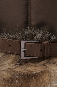 Мужская шапка пилот с внутренней меховой отделкой FURLAND коричневого цвета, арт. 0056409610117600200 | Фото 3 (Материал: Натуральный мех)