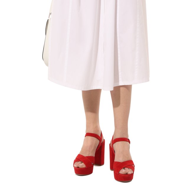 фото Замшевые босоножки prada