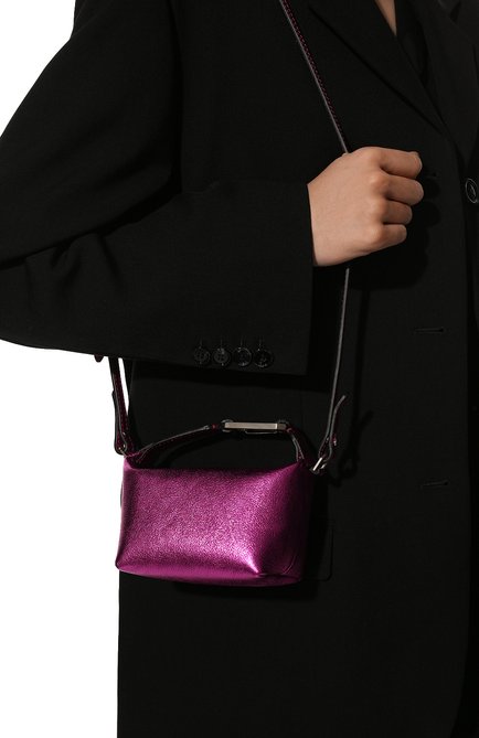Женская сумка moonbag mini EERA фуксия цвета, арт. TMLAFH | Фото 2 (Материал: Натуральная кожа; Размер: mini; Ремень/цепочка: На ремешке; Сумки-технические: Сумки top-handle)