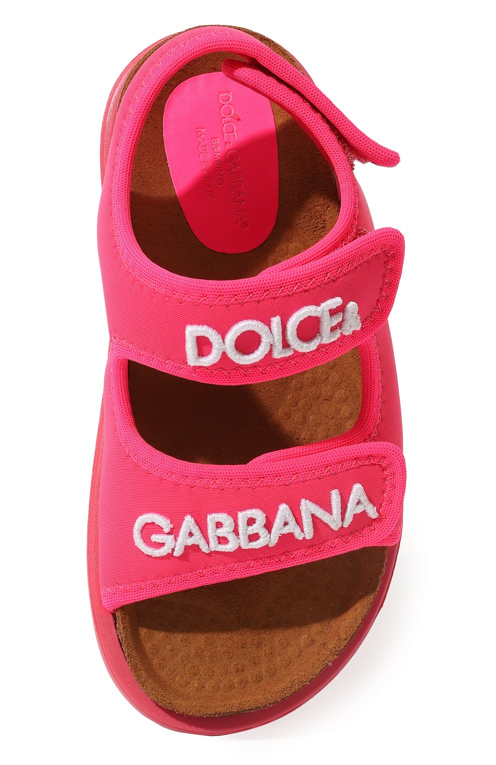 Детские сандалии DOLCE & GABBANA розового цвета, арт. DA5128/AQ687/24-28 | Фото 4 (Материал внешний: Текстиль; Материал внутренний: Текстиль)