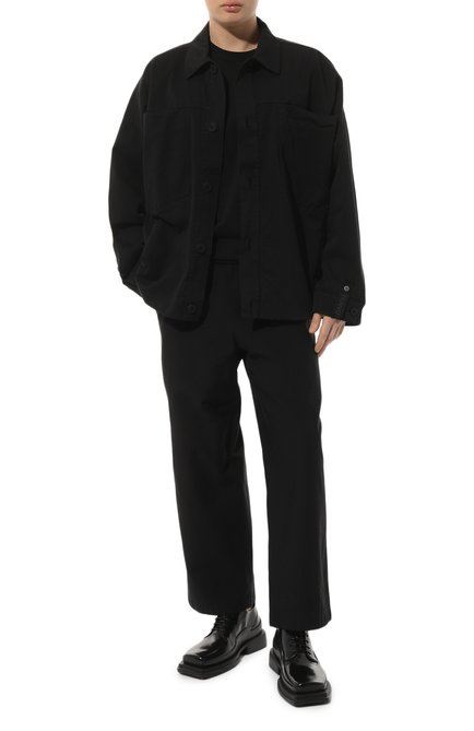 Мужская хлопковая куртка TRANSIT черного цвета, арт. CFUTRWC125 | Фото 2 (Материал сплава: Проставлено; Драгоценные камни: Проставлено; Материал внешний: Хлопок; Длина (верхняя одежда): Короткие; Рукава: Длинные; Кросс-КТ: Ветровка, Куртка; Стили: Кэжуэл)