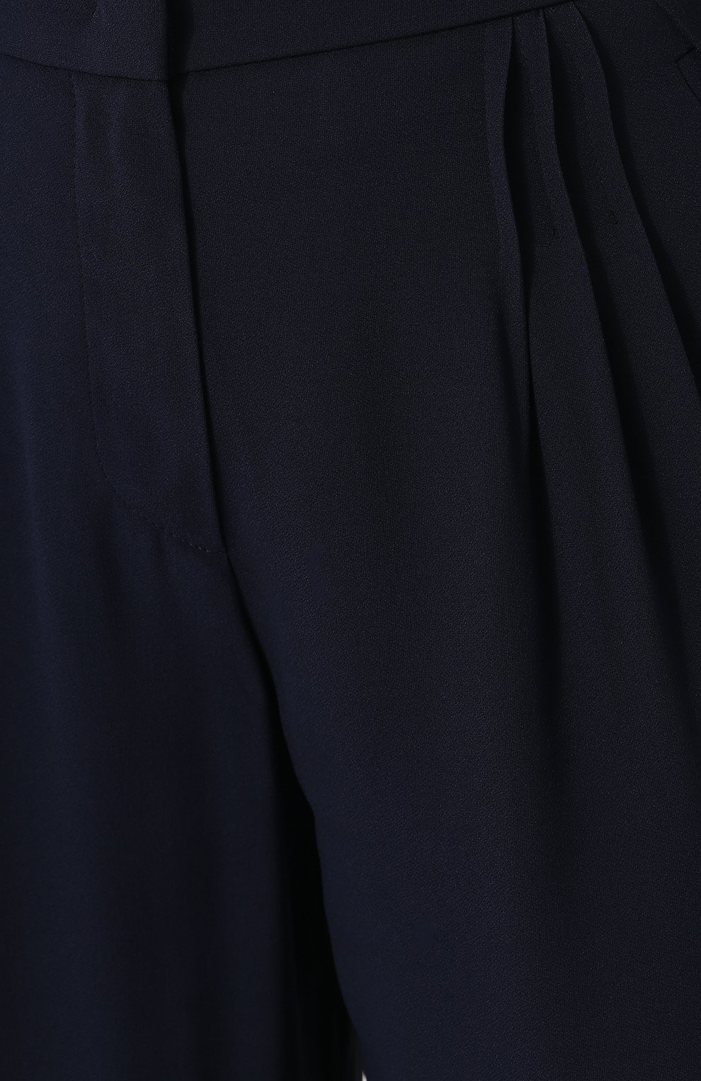 Женские однотонные брюки прямого кроя из вискозы GIORGIO ARMANI темно-синего цвета, арт. WAP07T/WA930 | Фото 5 (Длина (брюки, джинсы): Стандартные; Женское Кросс-КТ: Брюки-одежда; Силуэт Ж (брюки и джинсы): Прямые; Материал сплава: Проставлено, Проверено; Материал внешний: Вискоза; Статус проверки: Проверено, Проверена категория; Драгоценные камни: Проставлено)