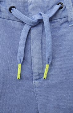 Детские шорты-карго SCOTCH&SODA голубого цвета, арт. 170491-23-SSBM-C81 | Фото 3 (Случай: Повседневный; Материал сплава: Проставлено; Нос: Не проставлено; Материал внешний: Хлопок, Лен)