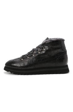 Мужские кожаные ботинки DOUCAL'S темно-серого цвета, арт. DU2881WINNUM0232N05 | Фото 3 (Материал внешний: Кожа; Материал утеплителя: Натуральный мех; Мужское Кросс-КТ: Хайкеры-обувь, Ботинки-обувь, зимние ботинки; Подошва: Массивная; ширина носка стельки: 8,8, 9, 9,3; толщина подошвы: 3,3)