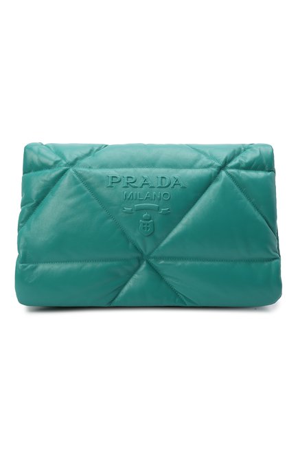 Женская сумка PRADA зеленого цвета, арт. 1BD306-2DYI-F0363-VAM | Фото 1 (Размер: medium; Материал: Натуральная кожа; Сумки-технические: Сумки через плечо)