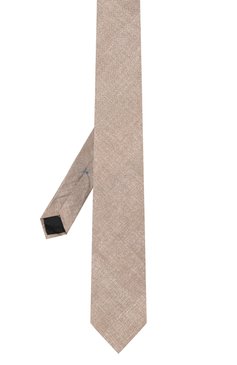 Мужской галстук GIAMPAOLO темно-бежевого цвета, арт. GLR-80/T38047 | Фото 3 (Материал: Текстиль, Шелк, Хлопок; Принт: Без принта; Материал сплава: Проставлено; Нос: Не проставлено)