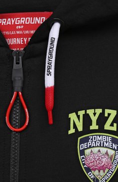 Детский хлопковая толстовка SPRAYGROUND черного цвета, арт. SPY683BLK | Фото 3 (Рукава: Длинные; Мальчики Кросс-КТ: Толстовка-одежда; Материал сплава: Проставлено; Материал внешний: Хлопок; Драгоценные камни: Проставлено)