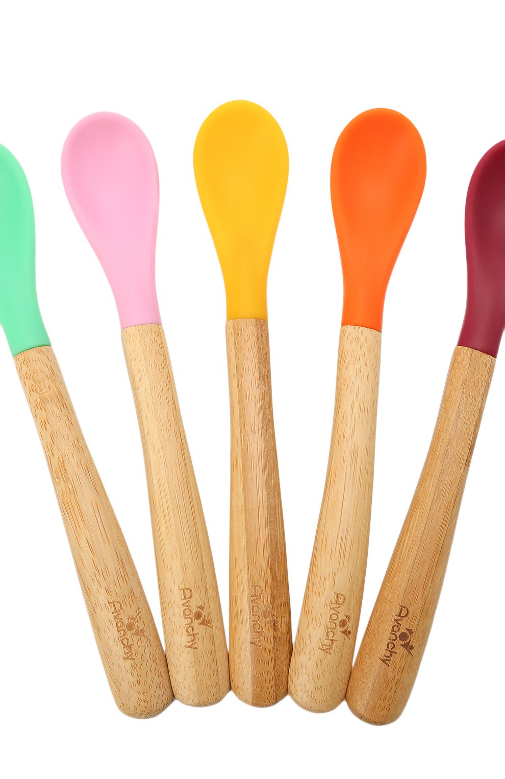 Детского набор из пяти ложек AVANCHY разноцветного цвета, арт. ISP5G | Фото 3 (Кросс-КТ: Посуда; Материал: Растительное волокно)
