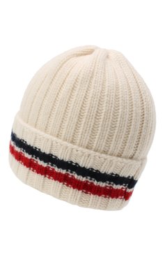 Мужская шерстяная шапка MONCLER белого цвета, арт. F2-091-9Z742-00-A9536 | Фото 2 (Материал: Текстиль, Шерсть; Кросс-КТ: Трикотаж)