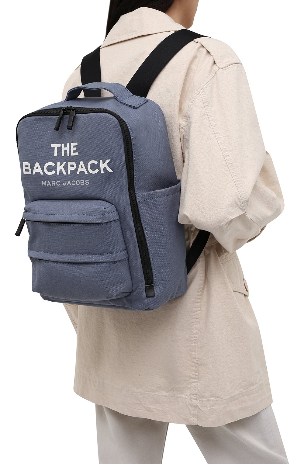 Женский рюкзак MARC JACOBS (THE) тёмно-голубого цвета, арт. H301M06SP21 | Фото 2 (Размер: medium; Материал: Текстиль; Стили: Кэжуэл)