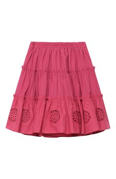 Детская хлопковая юбка CHARO RUIZ IBIZA фуксия цвета, арт. 9941 | Фото 2 (Случай: Повседневный; Материал внешний: Хлопок; Материал подклада: Хлопок)