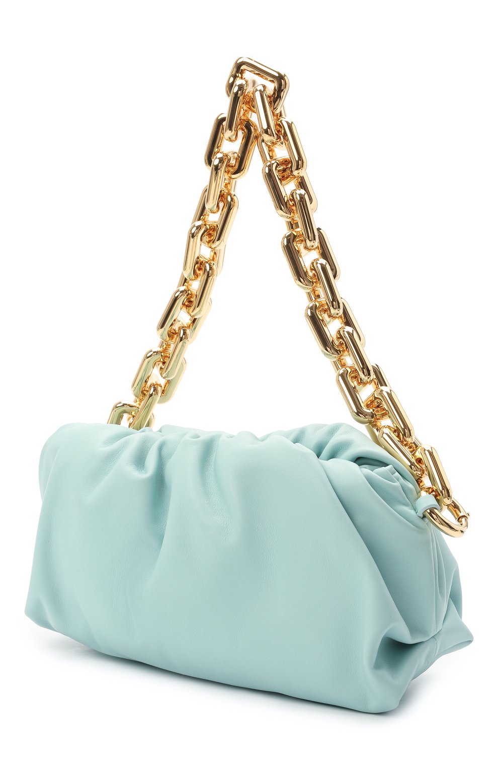 Женская сумка chain pouch BOTTEGA VENETA светло-голубого цвета, арт. 620230/VCP40 | Фото 3 (Сумки-технические: Сумки через плечо, Сумки top-handle; Размер: medium; Материал: Натуральная кожа; Региональные ограничения белый список (Axapta Mercury): RU)