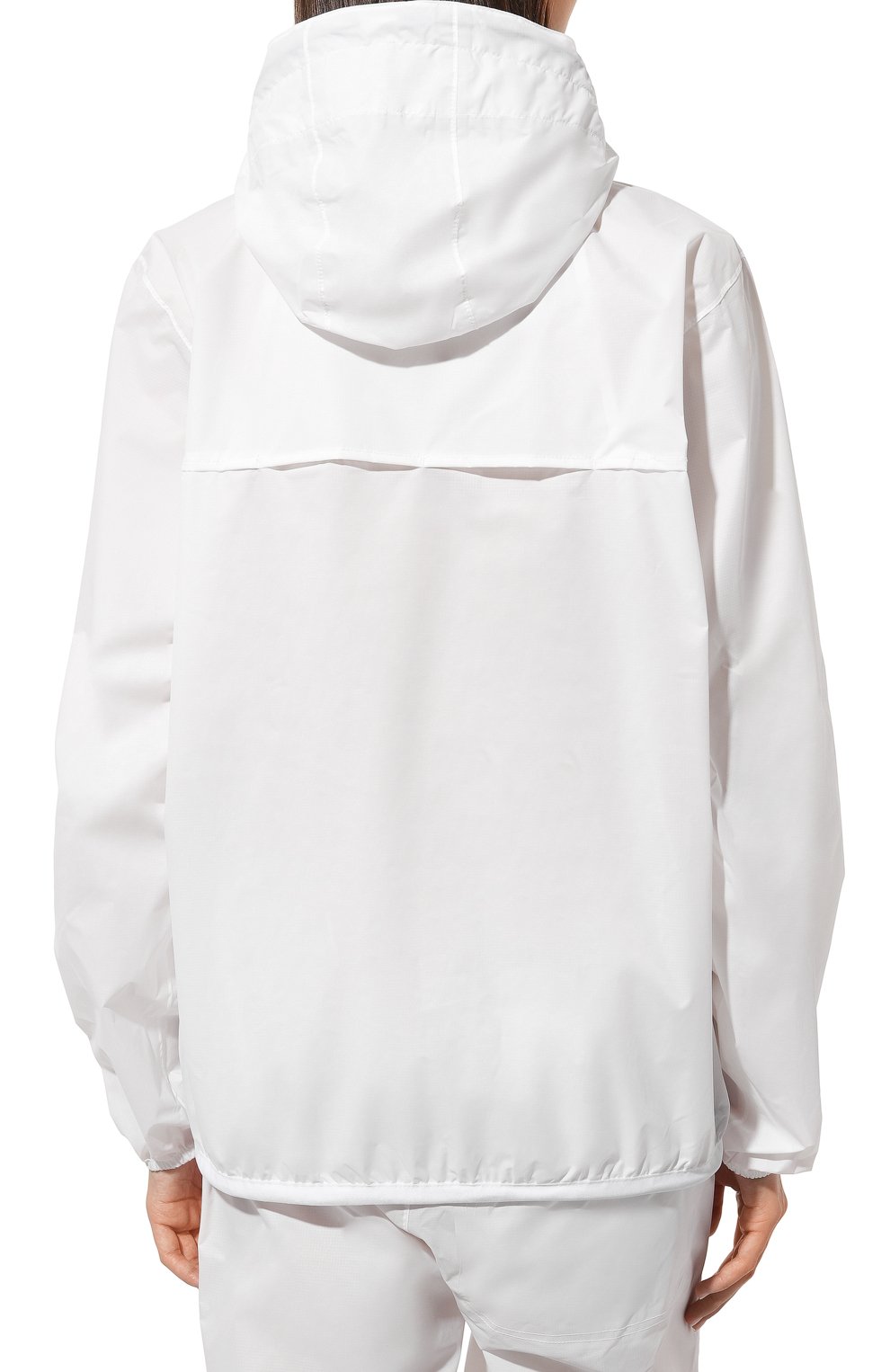 Женская анорак K-WAY белого цвета, арт. K61167W | Фото 4 (Кросс-КТ: Куртка; Рукава: Длинные; Материал внешний: Синтетический материал; Материал сплава: Проставлено; Стили: Спорт-шик; Драгоценные камни: Проставлено; Длина (верхняя одежда): Короткие)