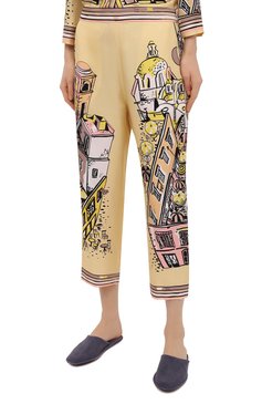 Женские шелковые брюки EMILIO PUCCI желтого цвета, арт. 1HRT20/1H721 | Фото 3 (Материал внешний: Шелк; Женское Кросс-КТ: Брюки-белье)