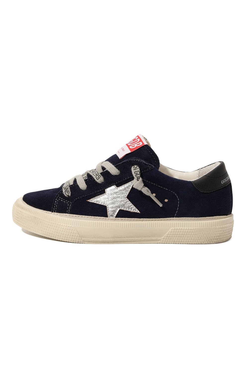 Детские кеды superstar GOLDEN GOOSE DELUXE BRAND темно-синего цвета, арт. GYF00112.F003296 | Фото 2 (Девочки Кросс-КТ: Обувь-низкие; Материал сплава: Проставлено; Нос: Не проставлено)