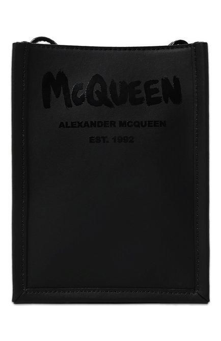 Мужская сумка ALEXANDER MCQUEEN черного цвета, арт. 668592 1AAHD | Фото 1 (Ремень/цепочка: На ремешке; Размер: mini; Материал: Натуральная кожа)