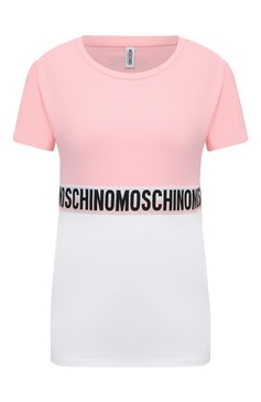 Женская хлопковая футболка MOSCHINO розового цвета, арт. A1919/9021 | Фото 1 (Материал внешний: Хлопок; Женское Кросс-КТ: Футболка-белье)