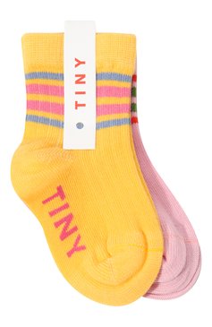 Детские комплект из двух пар носков TINYCOTTONS разноцветного цвета, арт. SS23-222 | Фото 1 (Материал: Текстиль, Хлопок; Ростовка одежда: 12 мес | 80 см, 6 мес | 68 см, 9 мес | 74 см, 3 мес | 62 см)